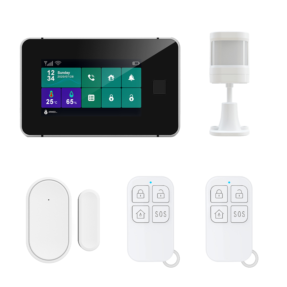 New Fingerprint Tull screen Wireless Tuya Wifi GSM Smart Home Alarm System for Home burglar alarm security cctv security 