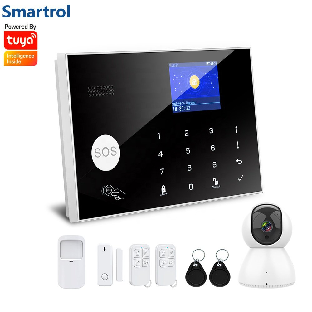 Factory price wholesale gsm wifi home security wireless fire burglar tuya alarm system for home