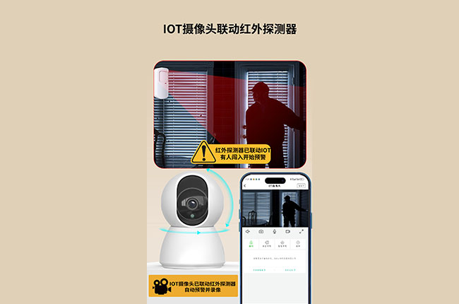 IOT摄像头联动红外探测器